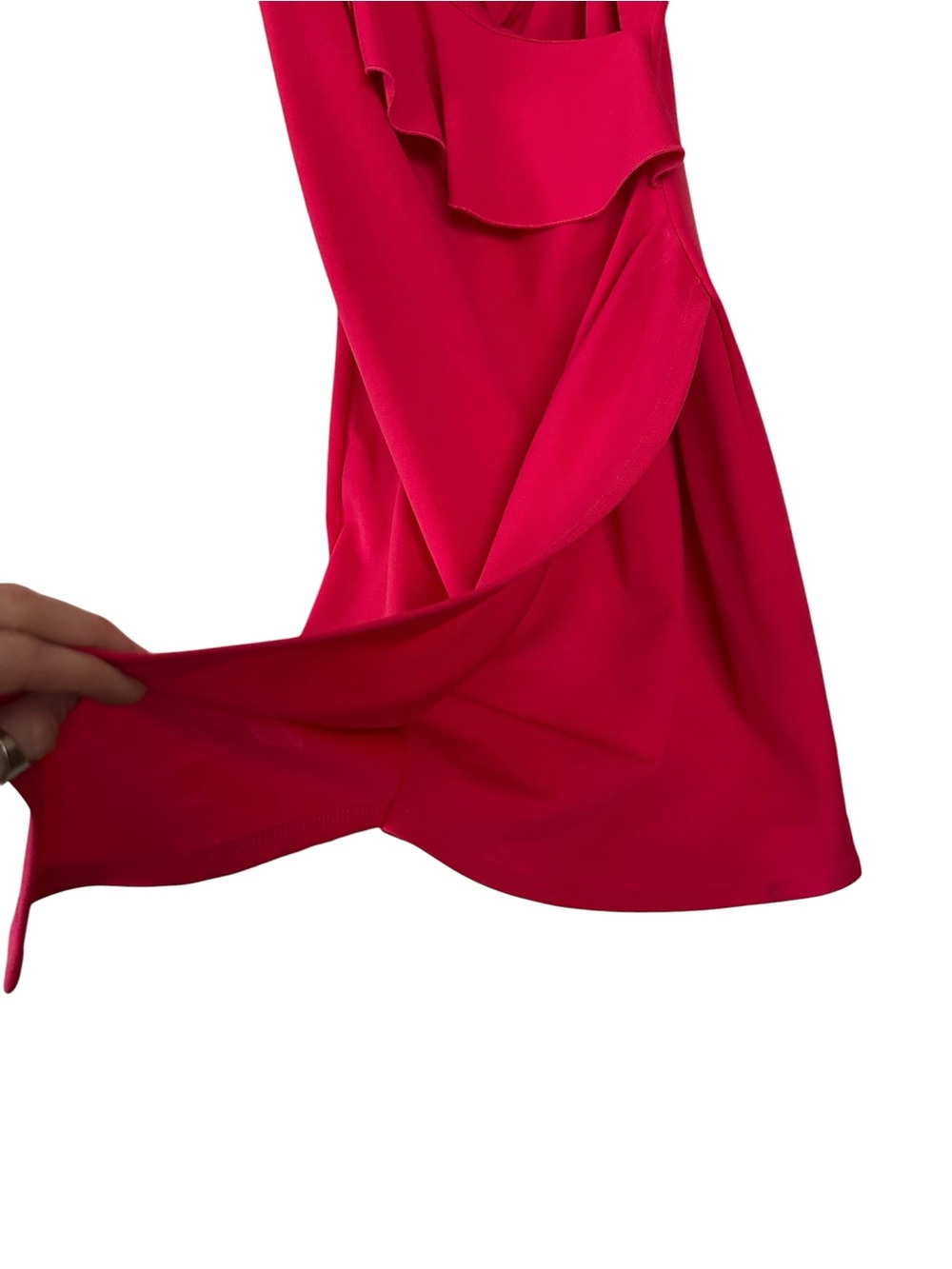 Lulu's Red One-Shoulder Ruffle Slip Dress - Picture 4 of 5